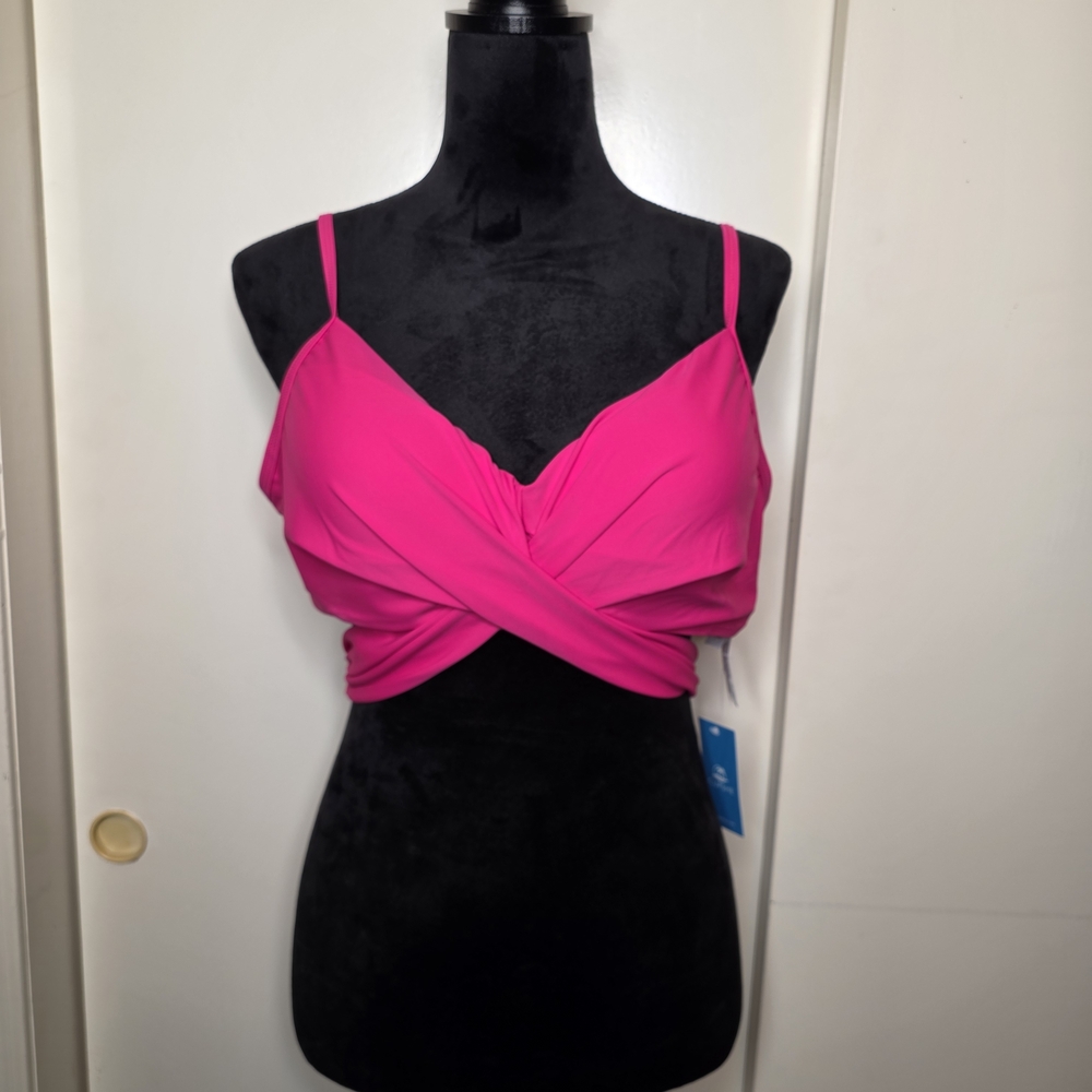 Cupshe Women's Hot Pink Criss Cross Bikini Top Sz. XL NWT
